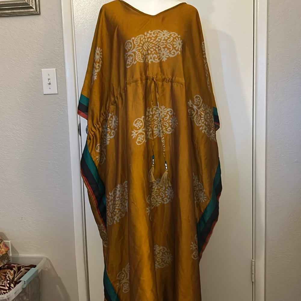 Kaftan 100% silk long